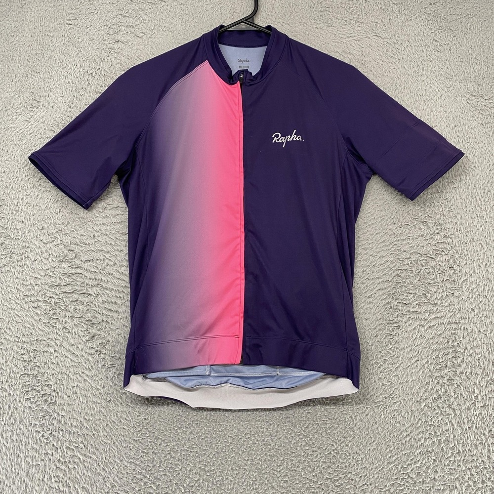 Rapha Core Cycling Jersey Mens Medium Purple Zip Up Short Sleeve Nocturne